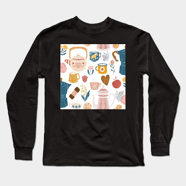 Swedish coffee Long Sleeve T-Shirt by Papergrape